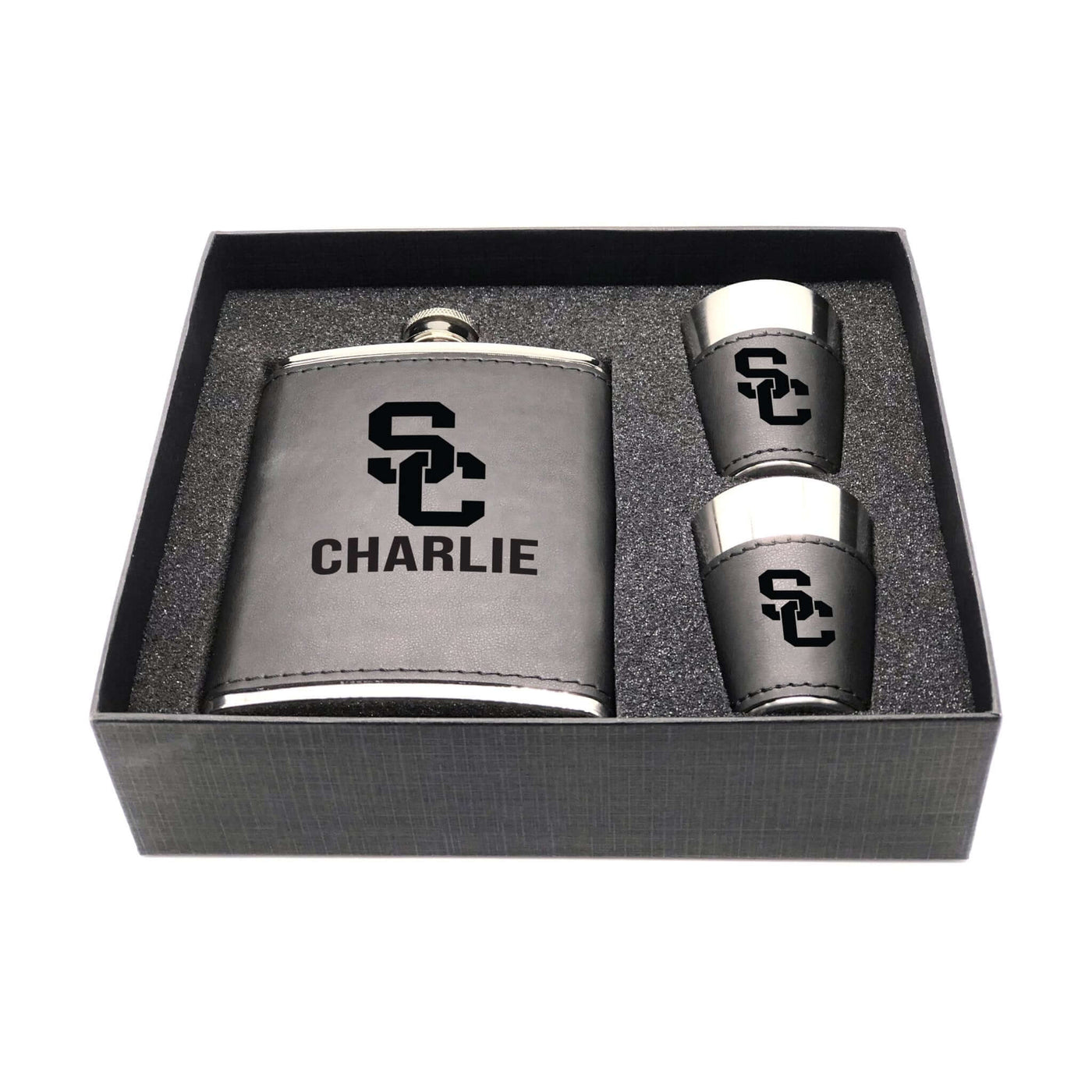 Southern Cal Personalized Shot and Flask Set - Logo Brands