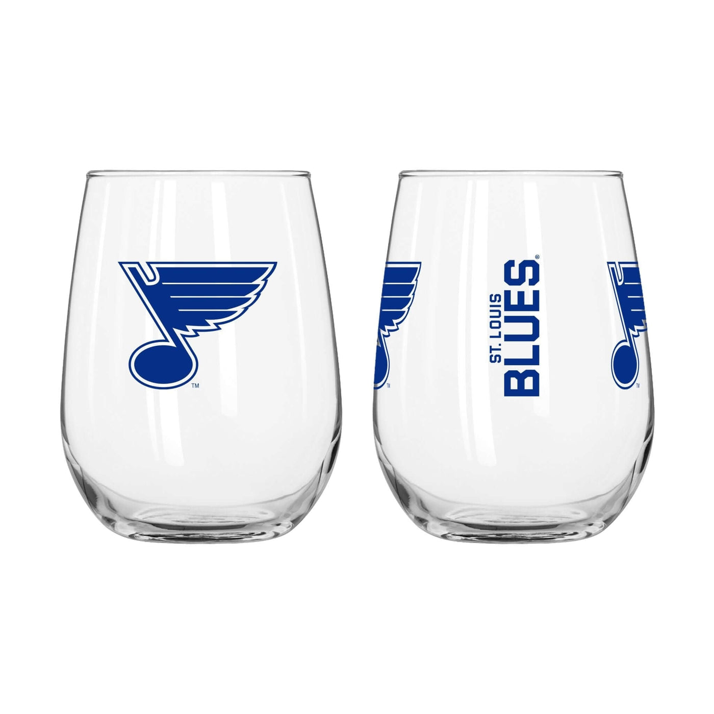 St. Louis Blues 16oz Gameday Curved Beverage Glass - Logo Brands