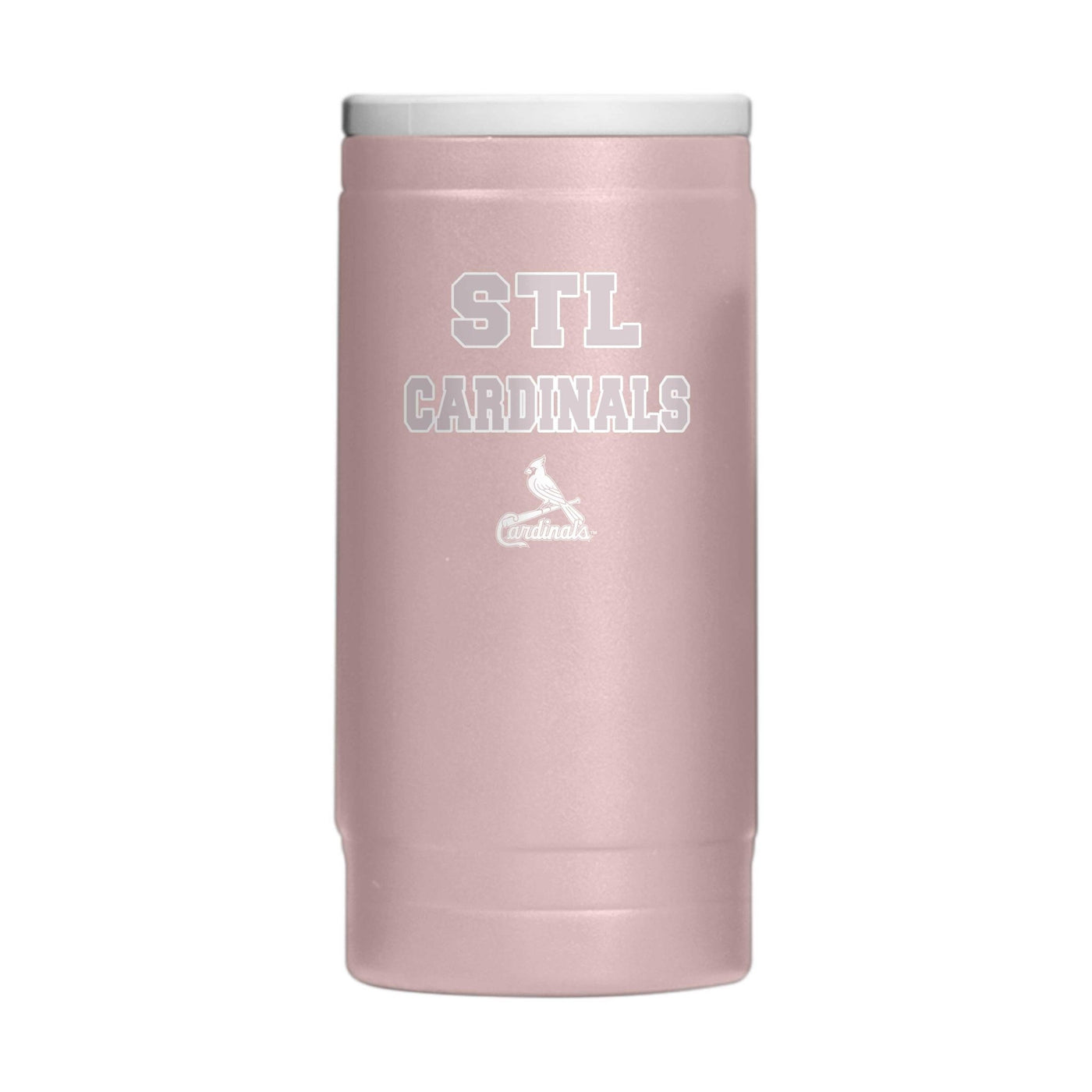 St Louis Cardinals Stencil Powder Coat Slim Can Coolie - Logo Brands