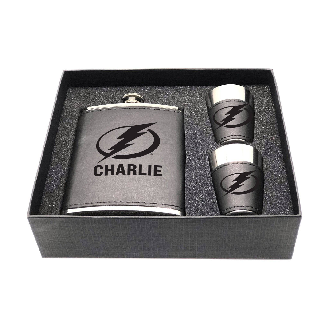 Tampa Bay Lightning Personalized Shot and Flask Set - Logo Brands