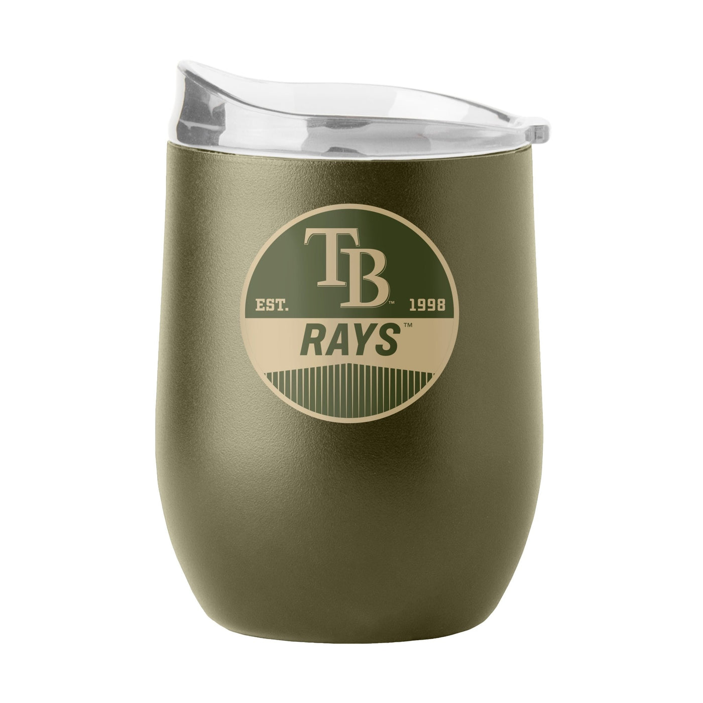 Tampa Bay Rays 16oz Badge Powder Coat Curved Beverage - Logo Brands