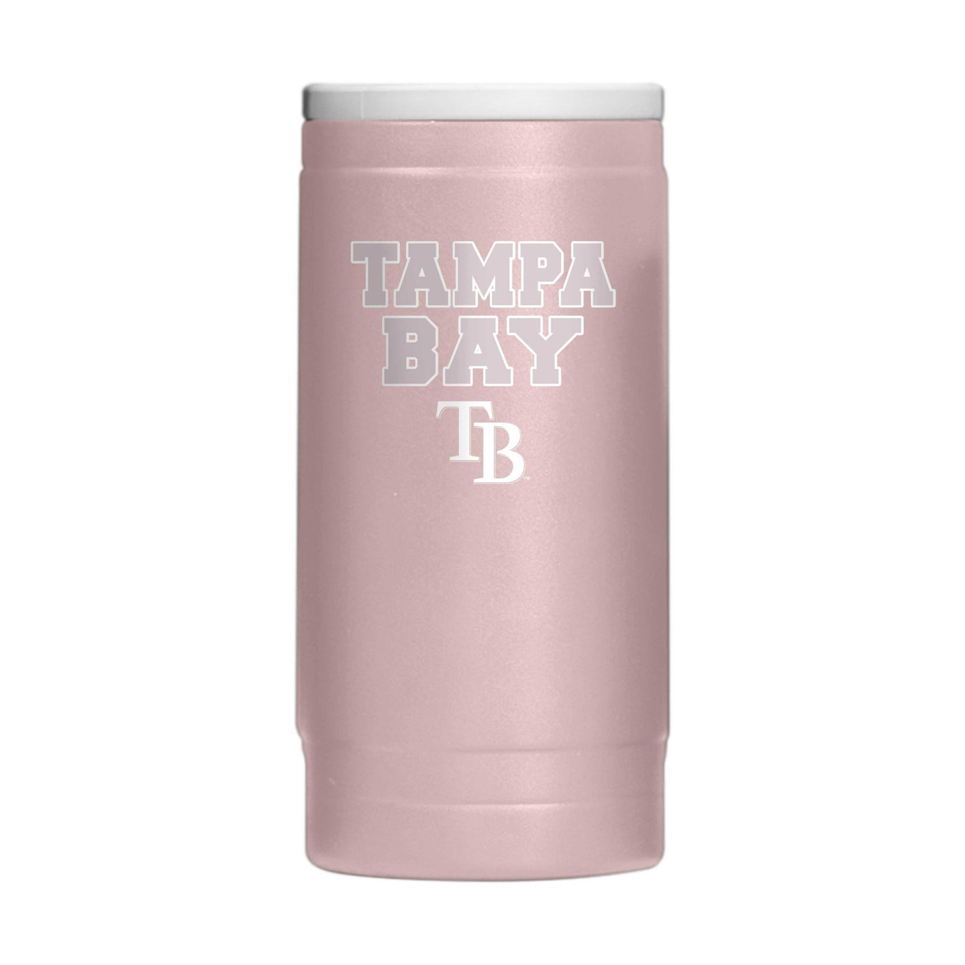 Tampa Bay Rays Stencil Powder Coat Slim Can Coolie - Logo Brands