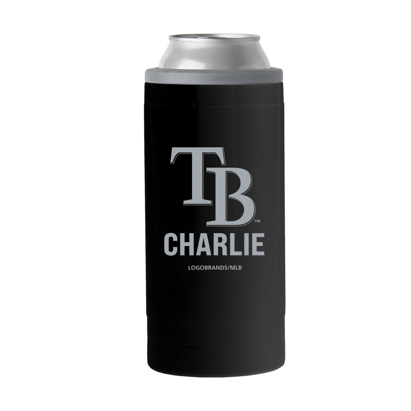 TB Rays Personalized 12oz Black Sim Can Coolie - Logo Brands