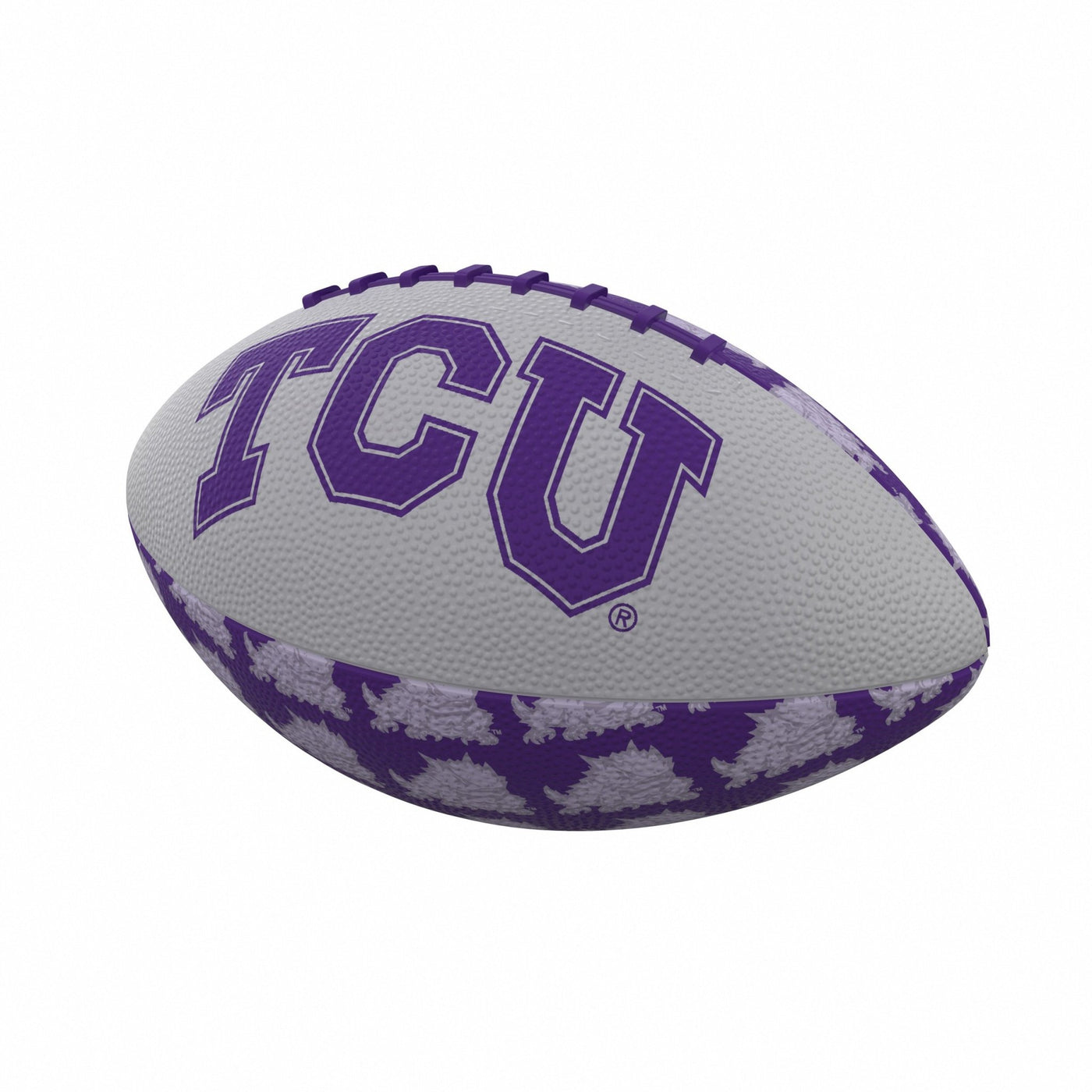 TCU Repeating Mini-Size Rubber Football - Logo Brands