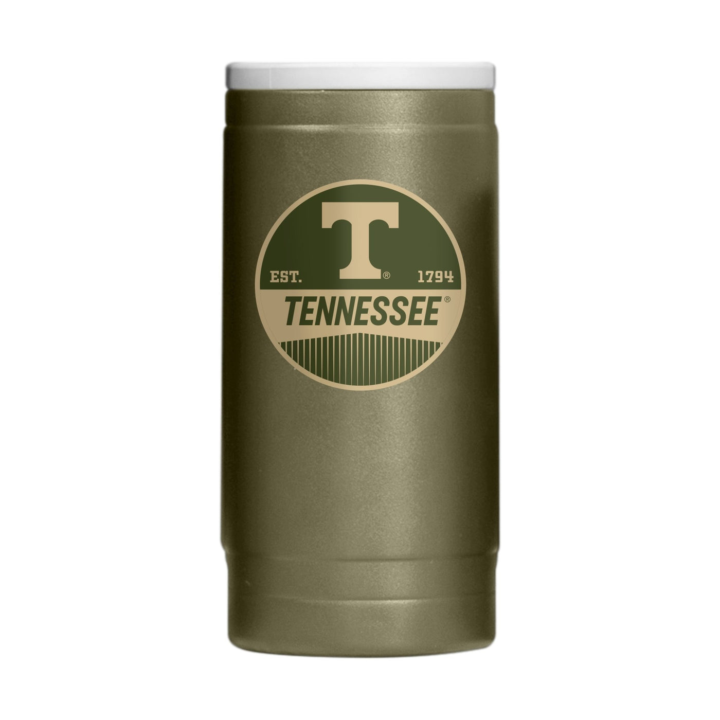 Tennessee Badge Powder Coat Slim Can Coolie - Logo Brands