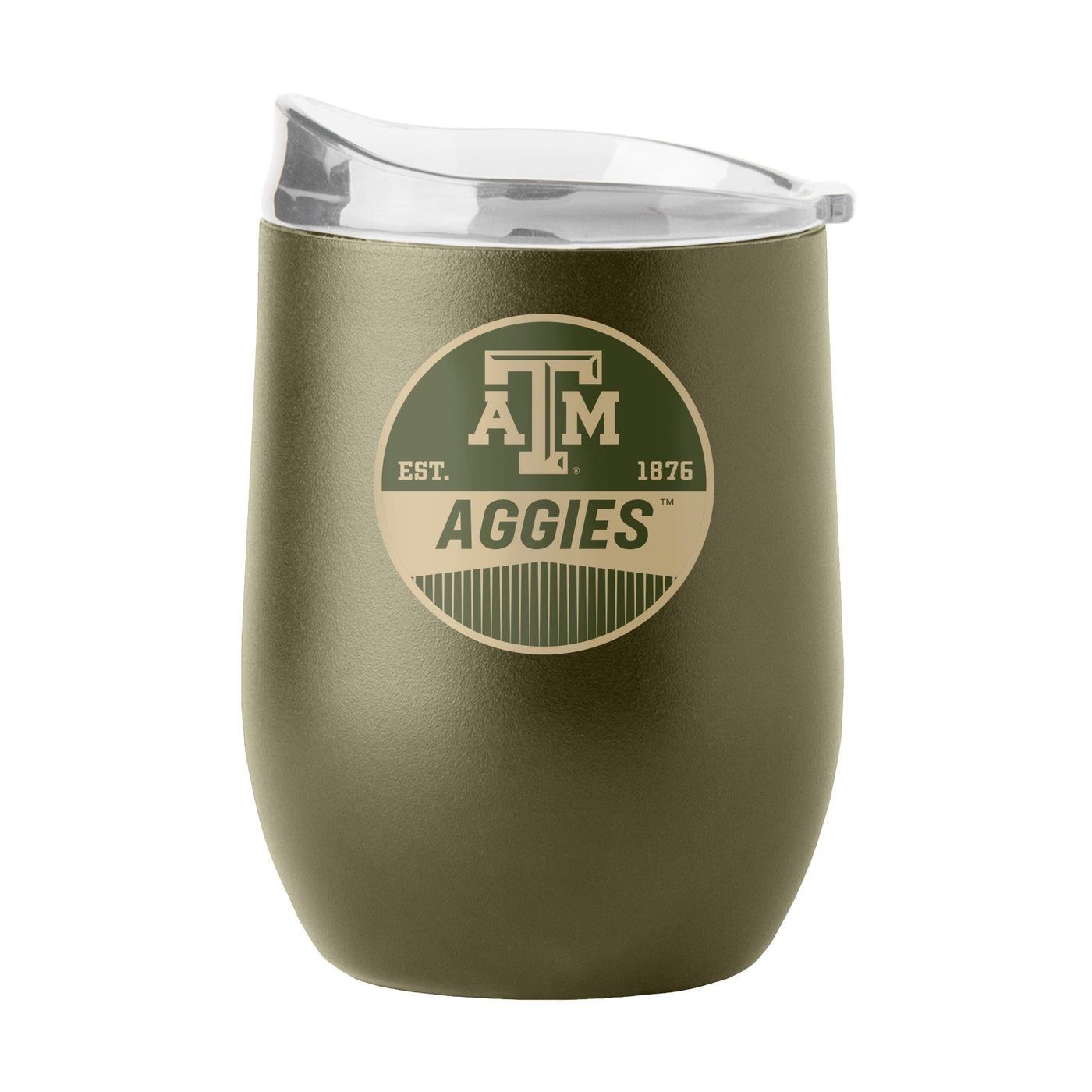Texas A&M 16oz Badge Powder Coat Curved Beverage - Logo Brands