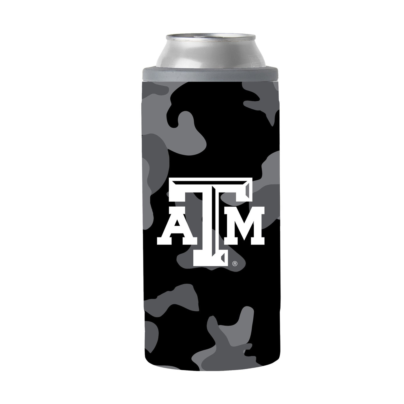 Texas A&M Black Camo 12oz Slim Can Coolie - Logo Brands