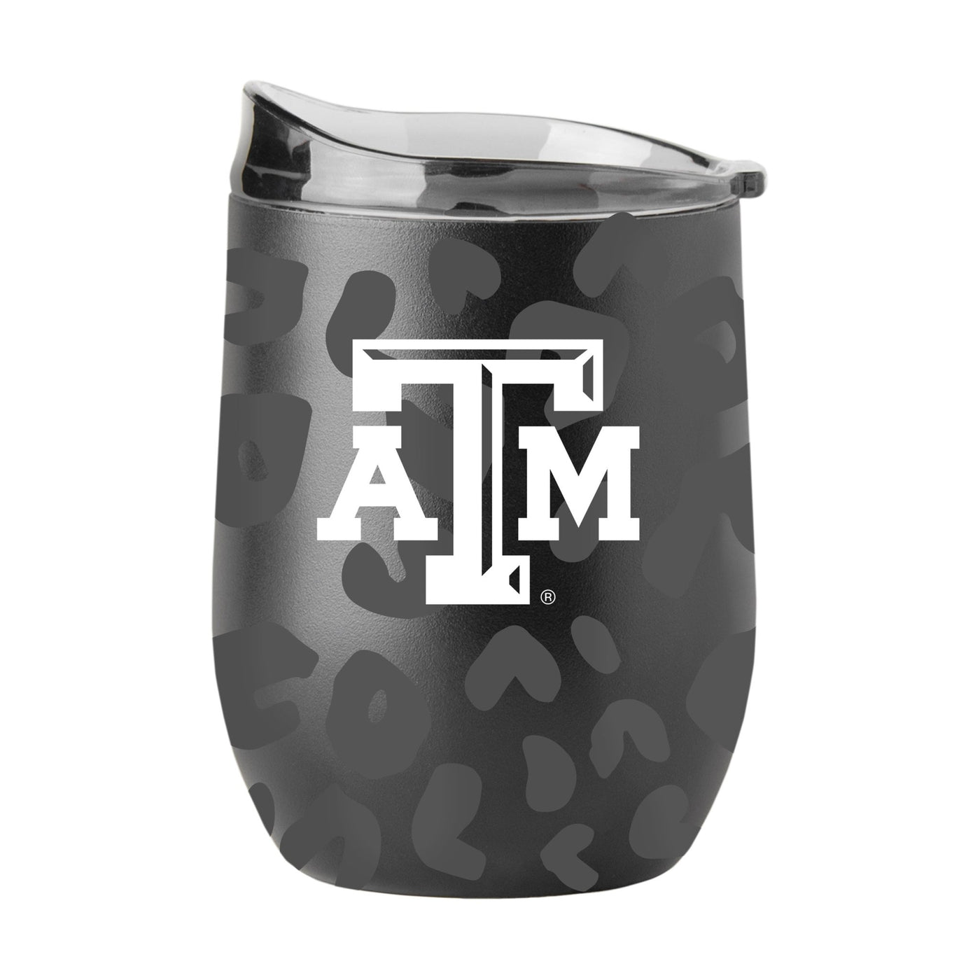 Texas A&M Leopard 16oz Black Powdercoat Curved Beverage - Logo Brands