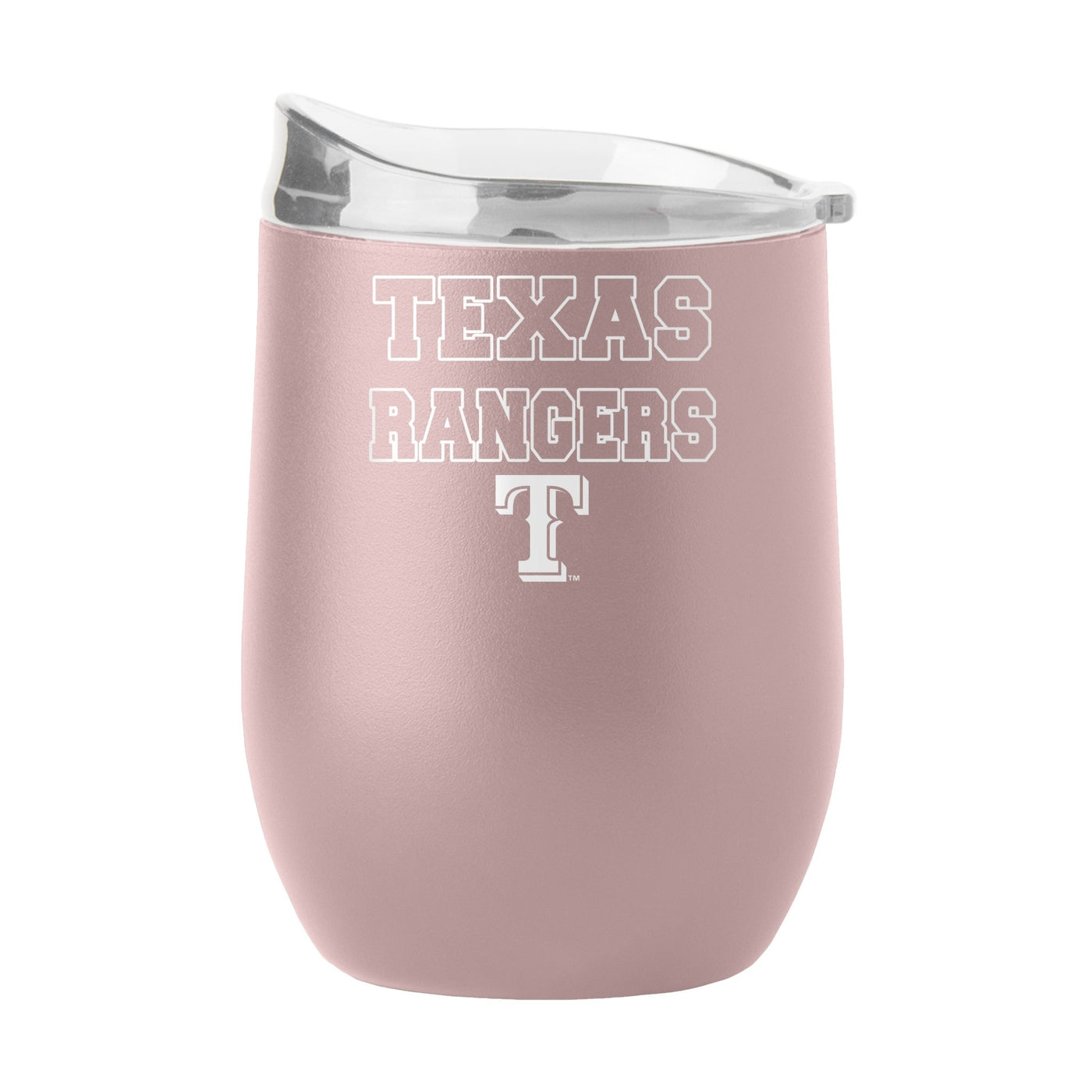 Texas Rangers 16oz Stencil Powder Coat Curved Beverage - Logo Brands