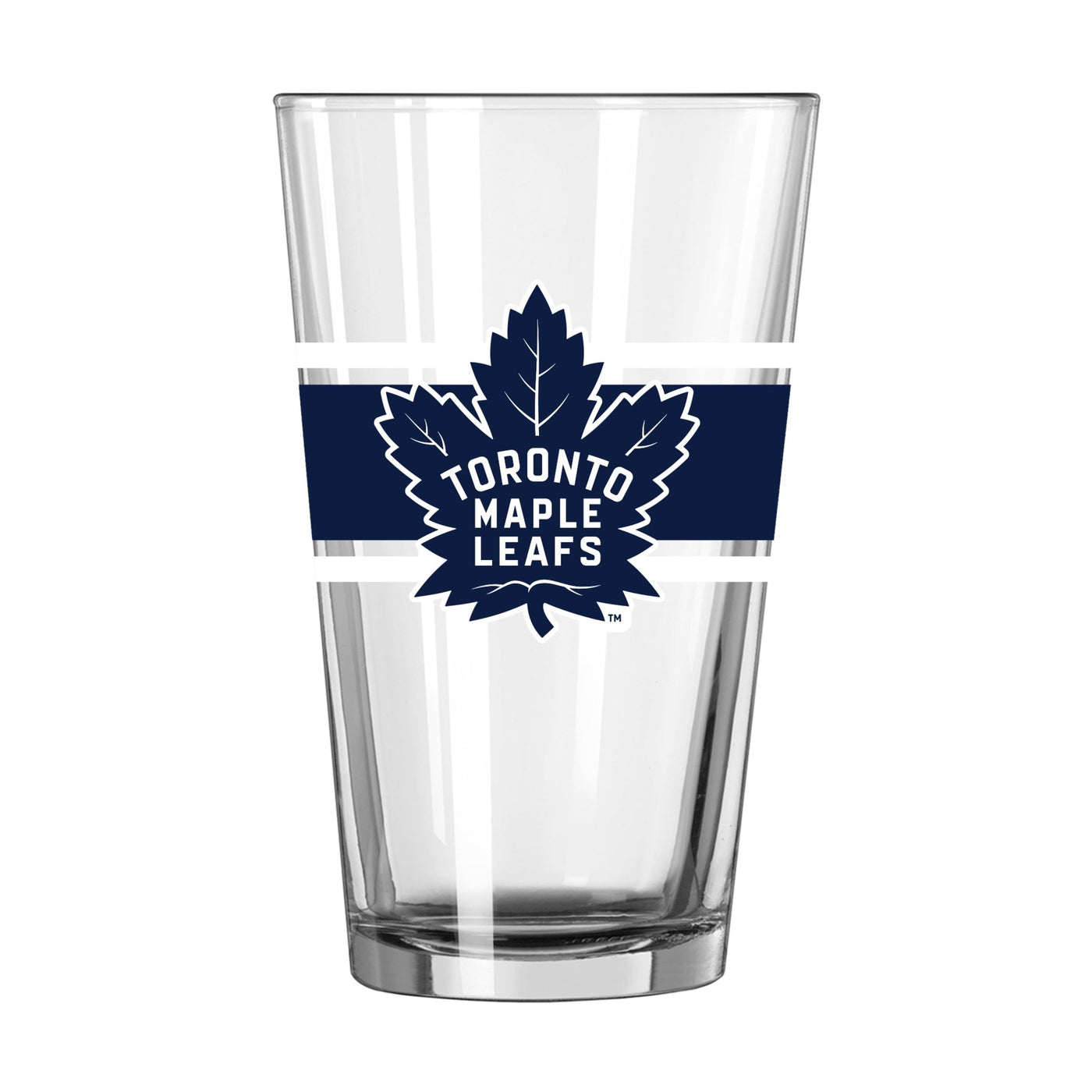 Toronto Maple Leafs 16oz Stripe Pint Glass - Logo Brands