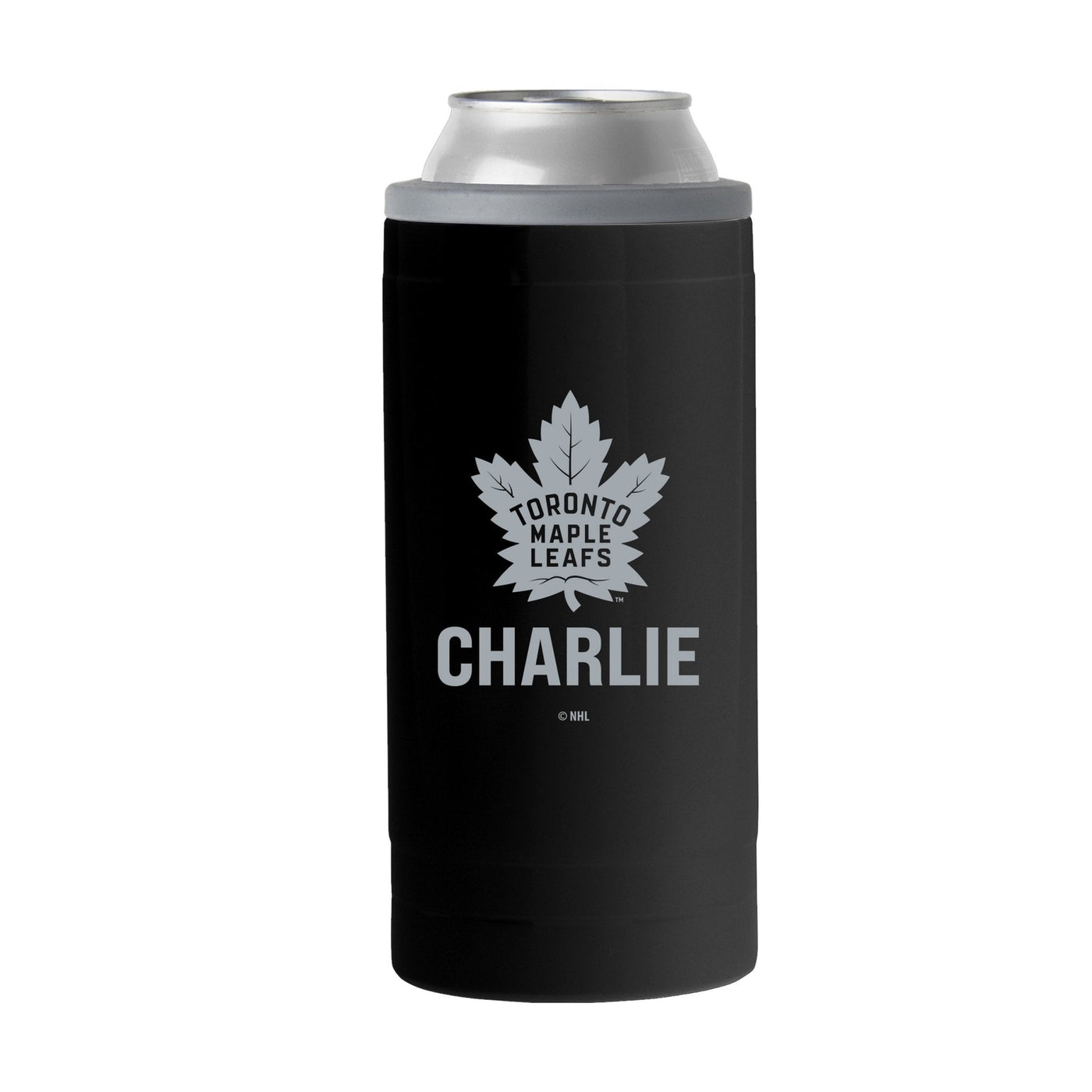 Toronto Maple Leafs Personalized 12oz Black Sim Can Coolie - Logo Brands