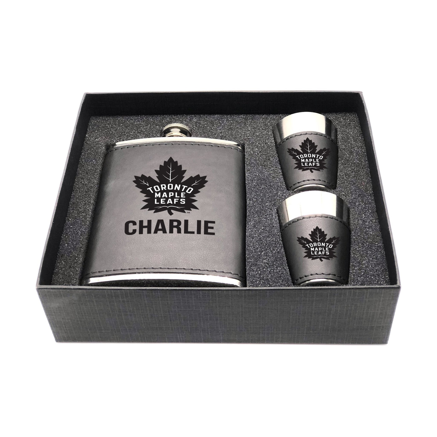 Toronto Maple Leafs Personalized Shot and Flask Set - Logo Brands