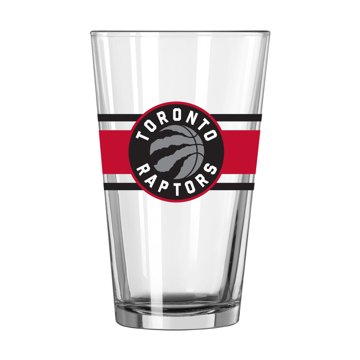 Toronto Raptors 16oz Stripe Pint Glass - Logo Brands