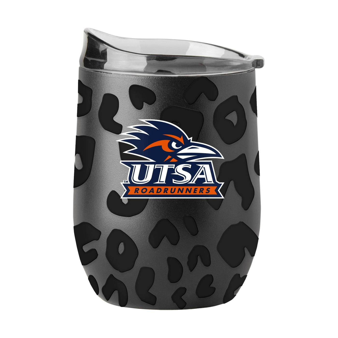 UTSA Leopard 16oz Black Powdercoat Curved Beverage - Logo Brands