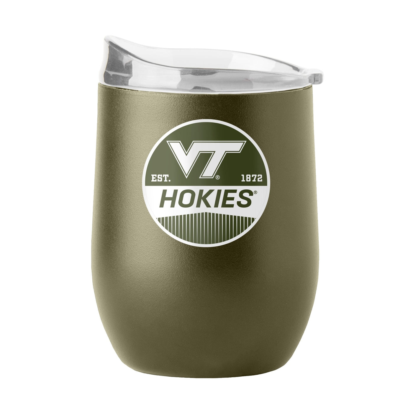 Virginia Tech 16oz Badge Powder Coat Curved Beverage - Logo Brands