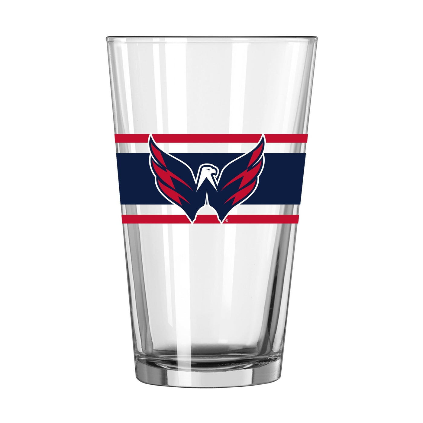 Washington Capitals 16oz Stripe Pint Glass - Logo Brands