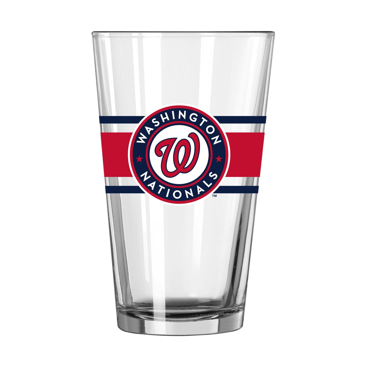 Washington Nationals 16oz Stripe Pint Glass - Logo Brands