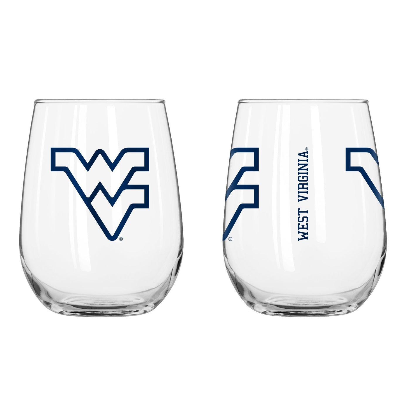 West Virginia 16oz Gameday Curved Beverage Glass - Logo Brands