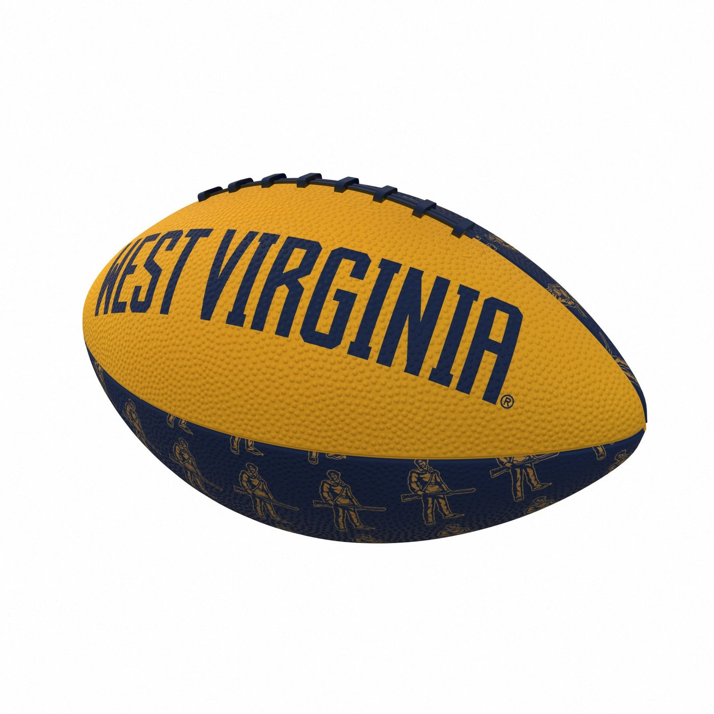 West Virginia Repeating Mini-Size Rubber Football - Logo Brands