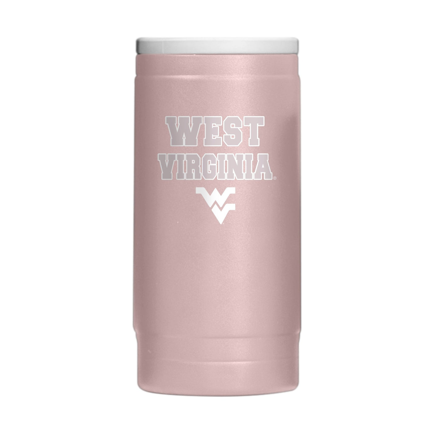 West Virginia Stencil Powder Coat Slim Can Coolie - Logo Brands