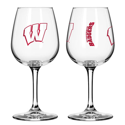 Wisconsin 12oz Gameday Stemmed Wine Glass - Logo Brands