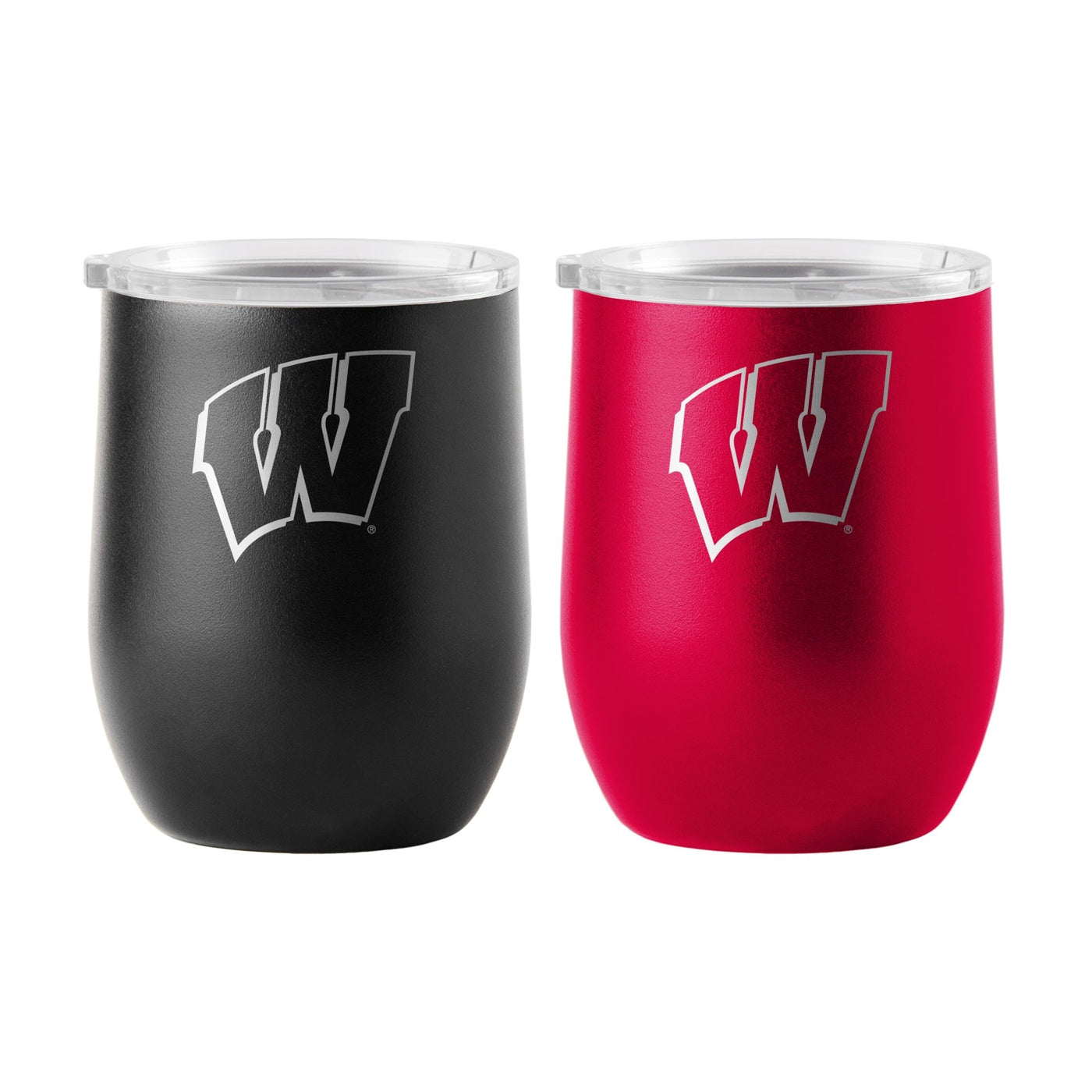 Wisconsin 16oz Yours and Mine Etch Powdercoat Curved Beverage Set - Logo Brands