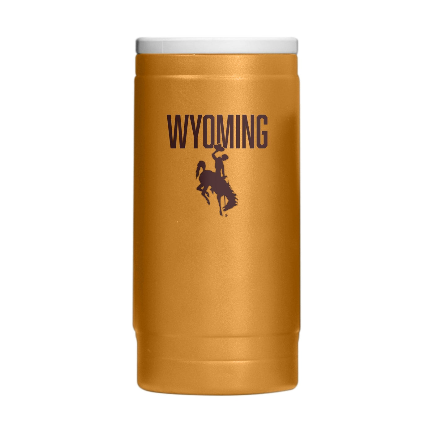 Wyoming 12oz Oak Huddle Powdercoat SlimCan Coolie - Logo Brands