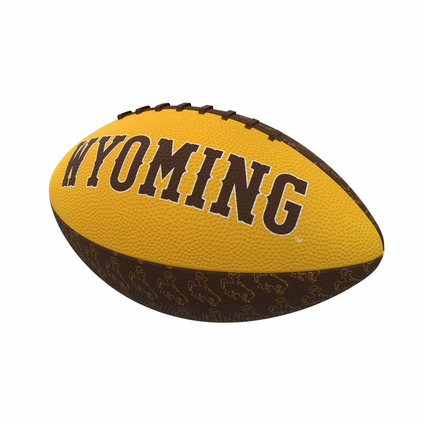 Wyoming Repeating Mini-Size Rubber Football - Logo Brands